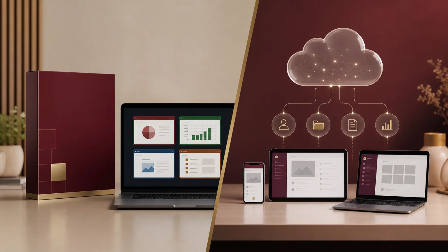 So sánh Office bản quyền vĩnh viễn và giải pháp đám mây